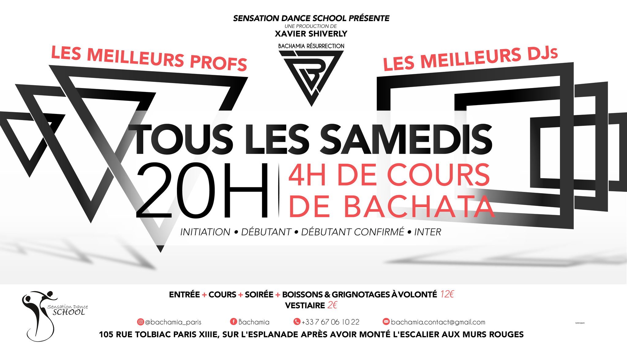 Flyer Bachamia — soirée bachata samedi Paris 13e